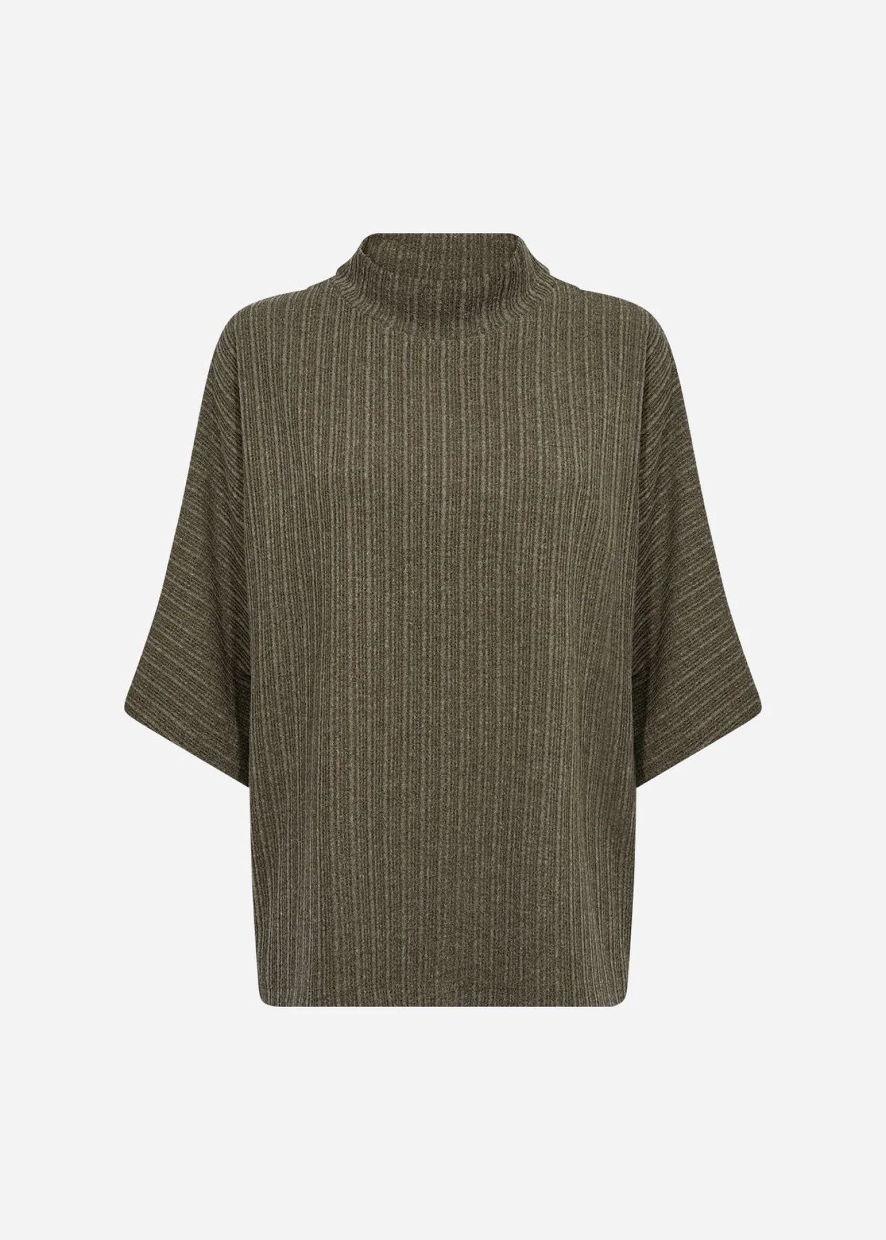 Bluse med nålestriber - oliven