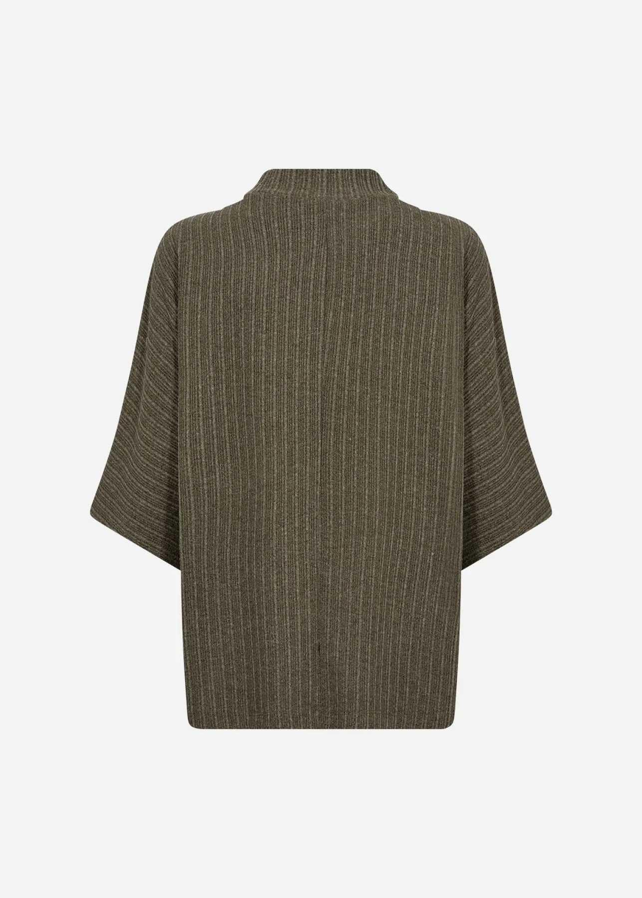 Bluse med nålestriber - oliven