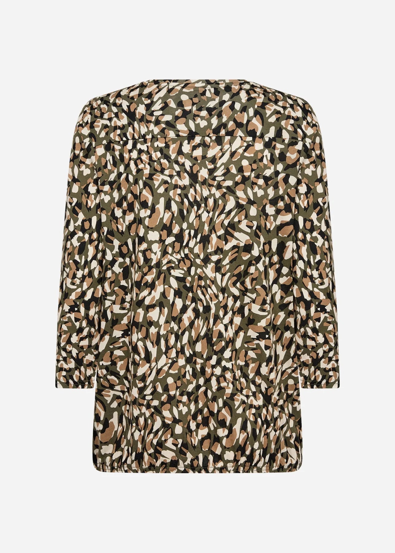 Bluse med mønster oliven