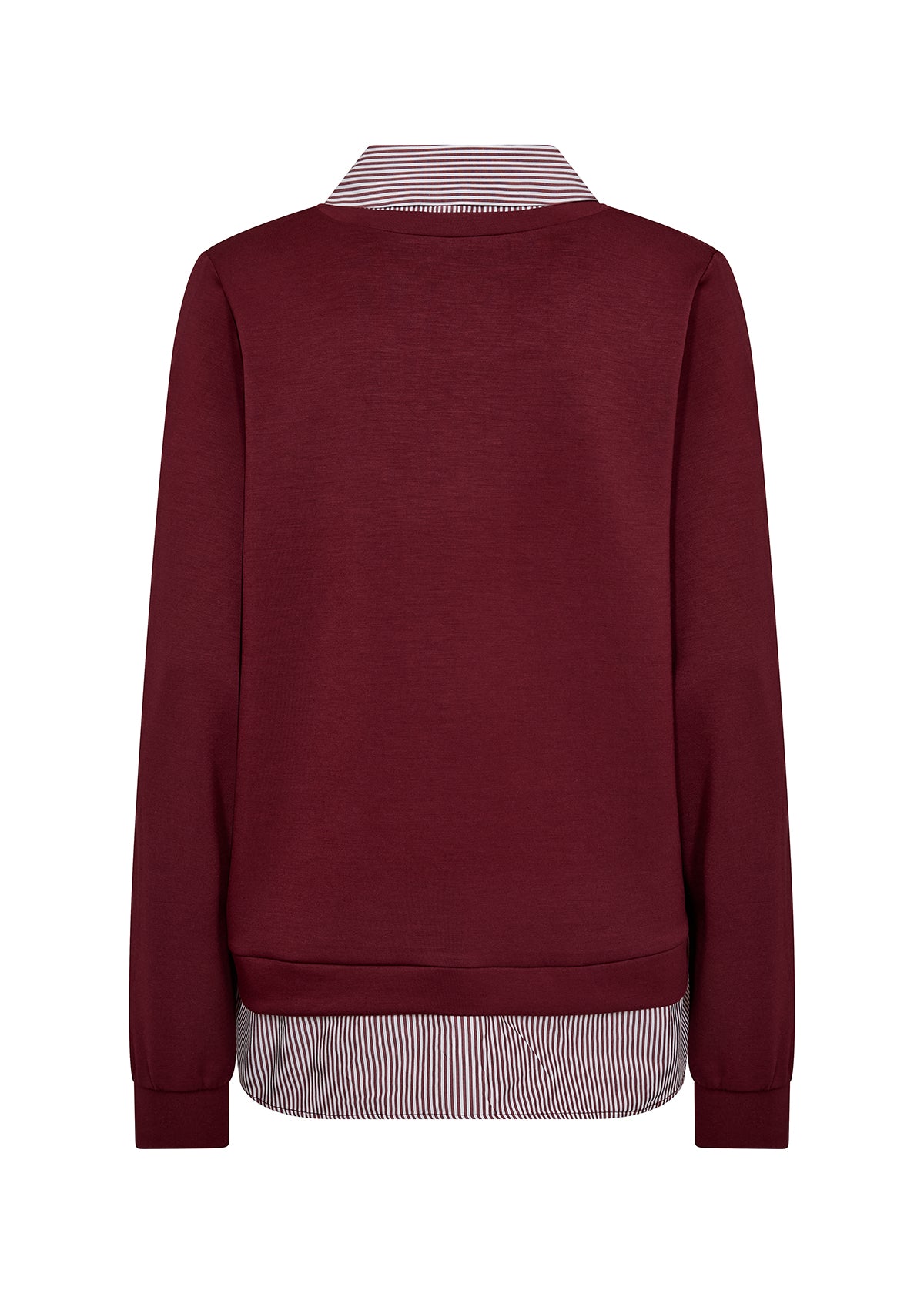 Sweatbluse med skjorte - bordeaux