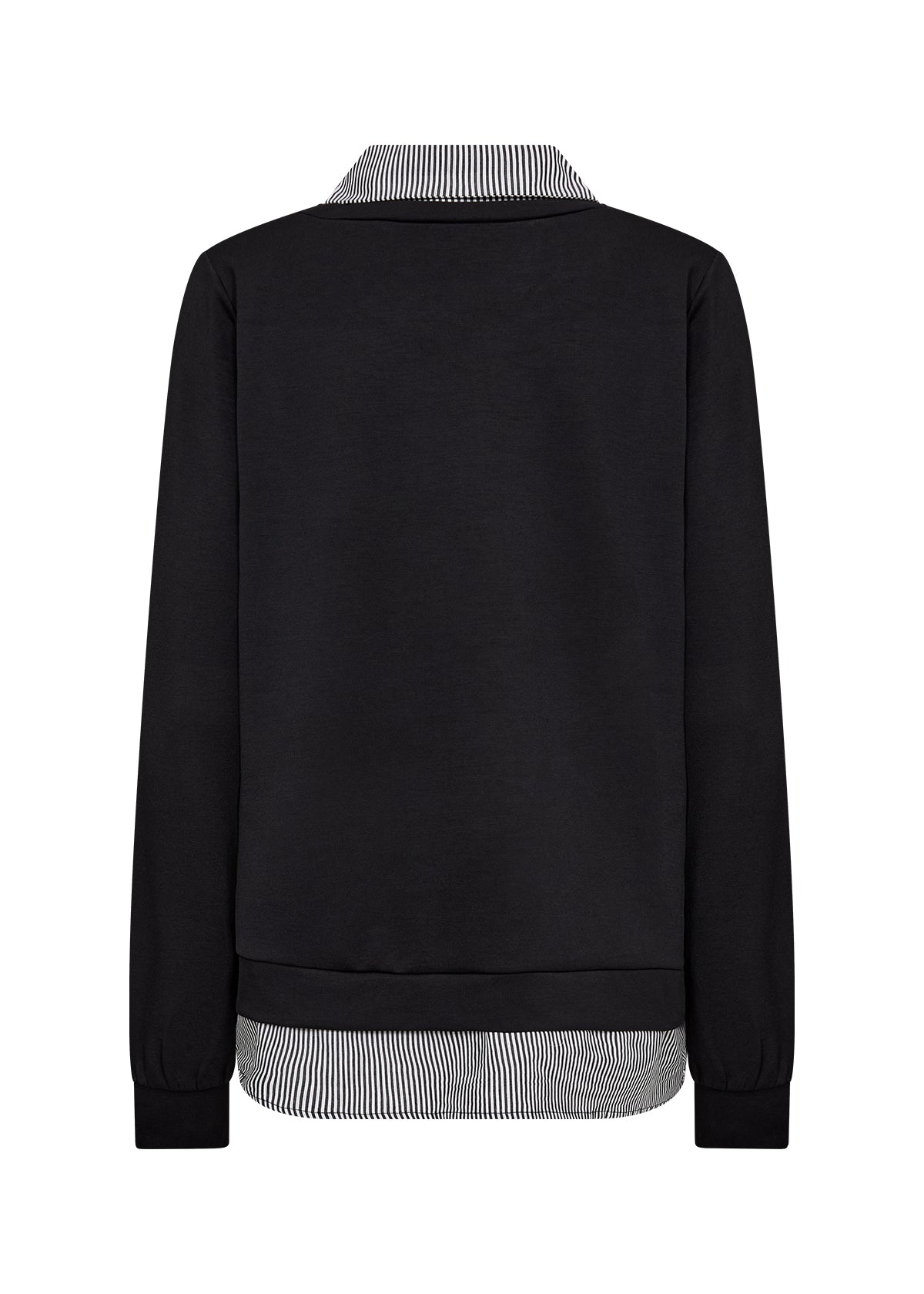 Sweatbluse med skjorte - sort