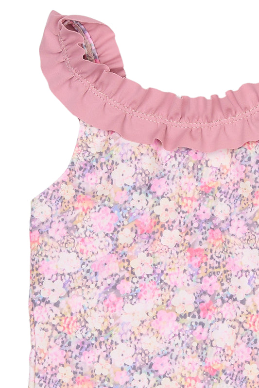 Badedragt m. blomster