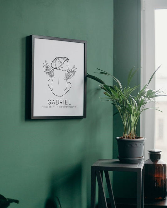 Sixpence Fødselsplakat for et englebarn A3