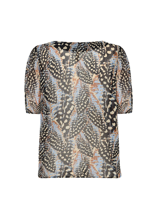 Let tshirt med mønster i blå