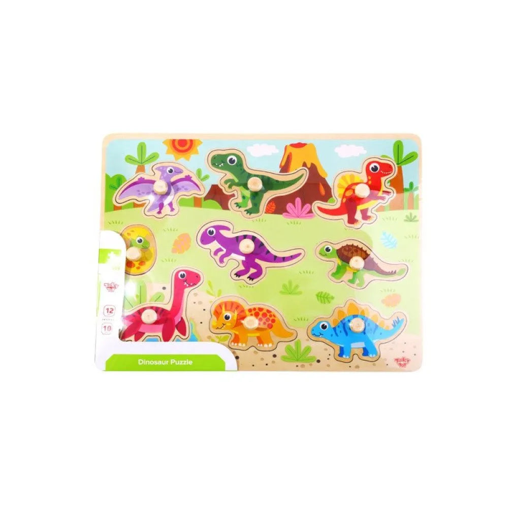 Knop-puslespil med dinosaurer