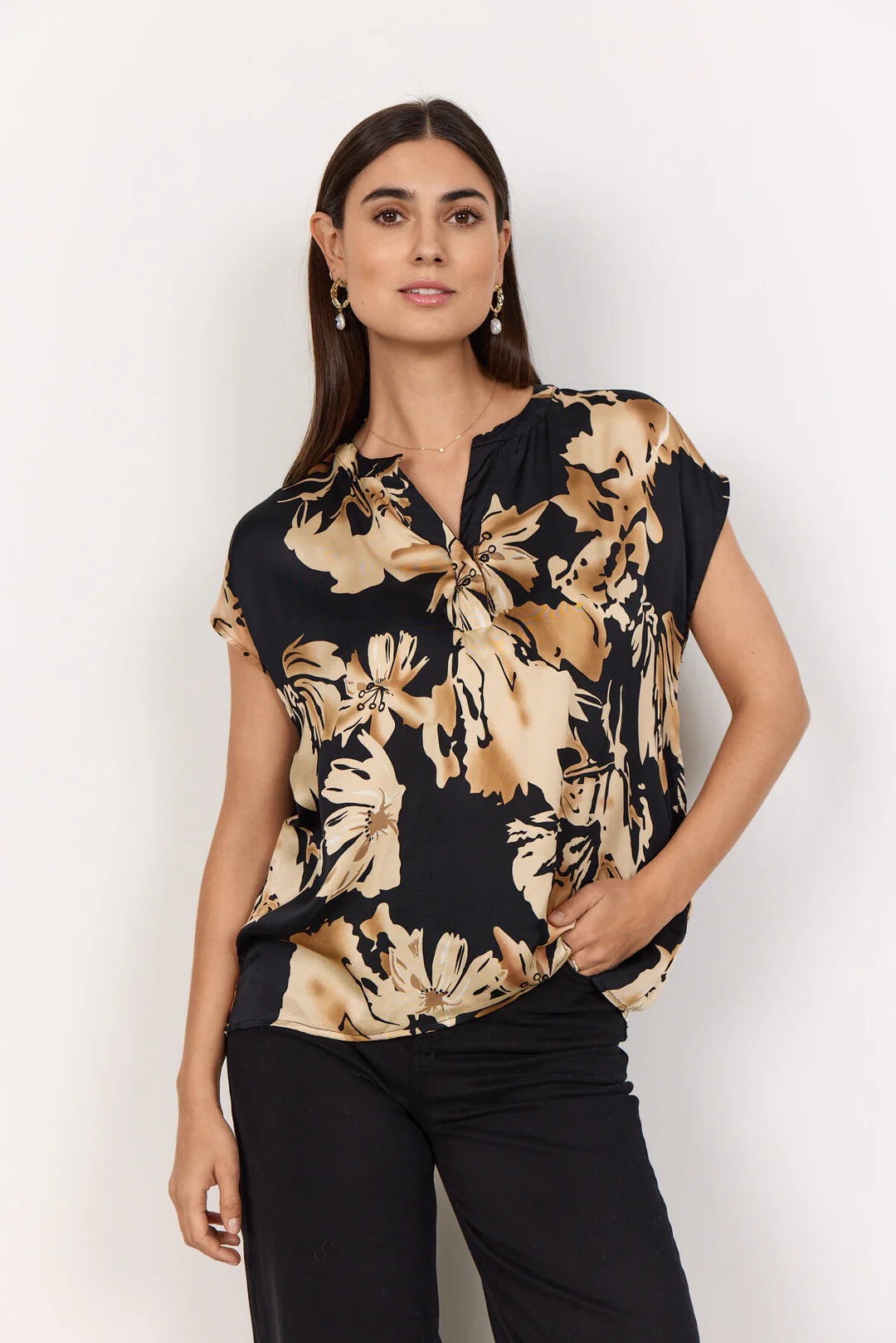 Bluse sand blomster