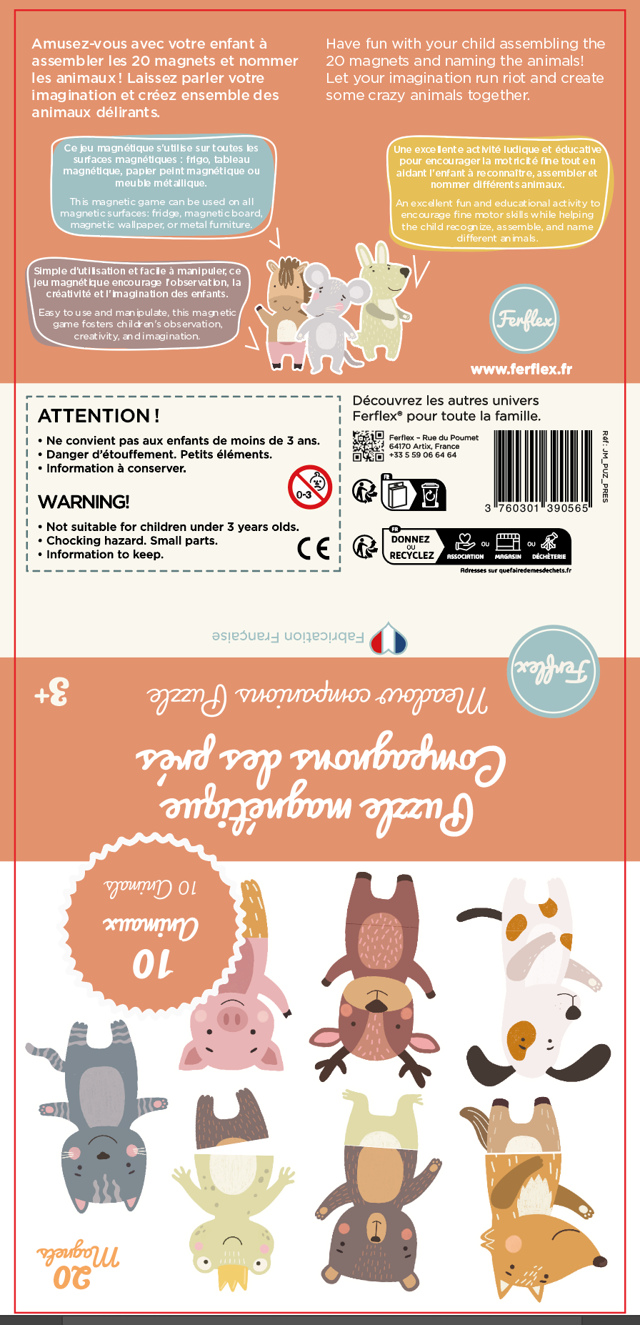 Magnetisk dyrepuslespil