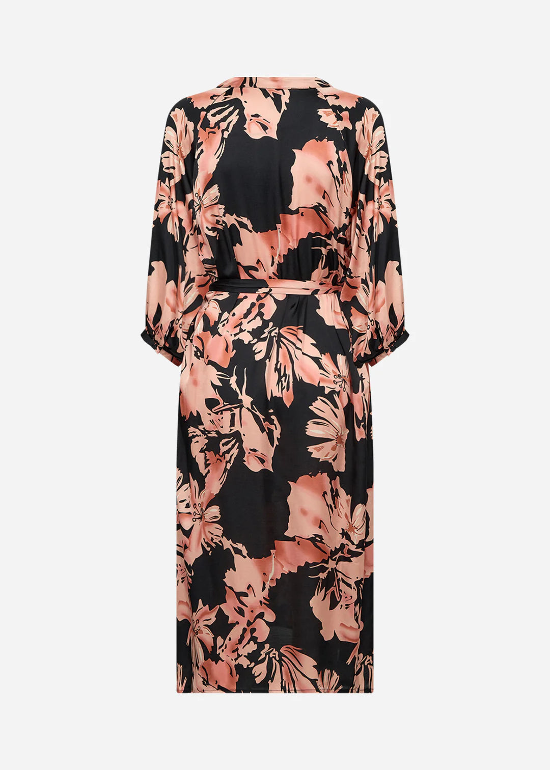 Kjole med koral blomster