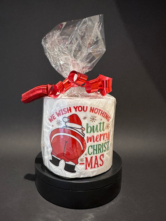 Pakkespilsgave - toiletrulle med print