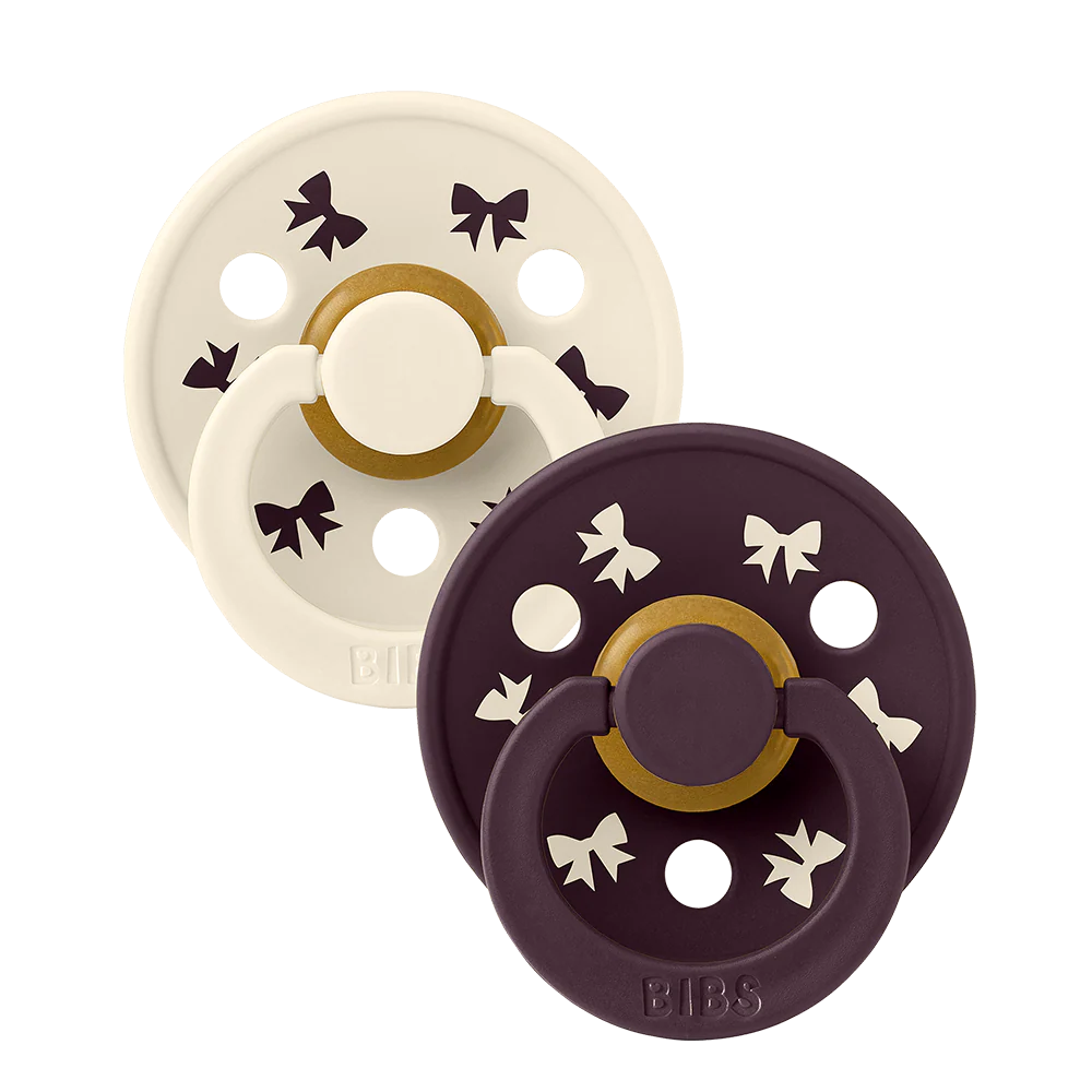 Colour Holiday Bow Sutter 2-Pak - Ivory/Plum
