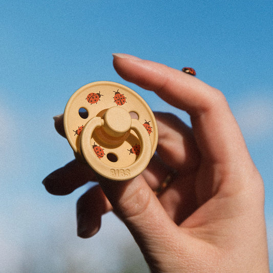 BIBS Studio Colour 2 Pack Ladybug - Sage/Pale Butter