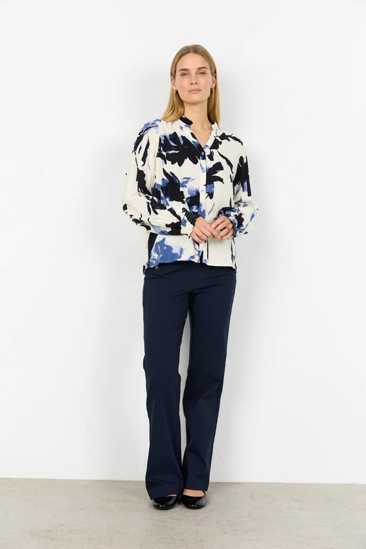 Skjorte med blomster (blå)