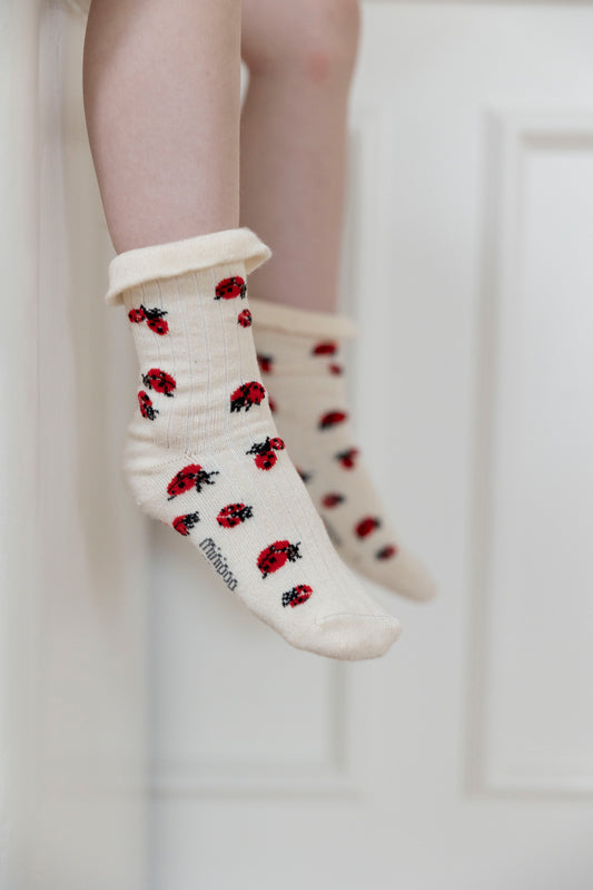 Minipop mariehøne strømper i bambus