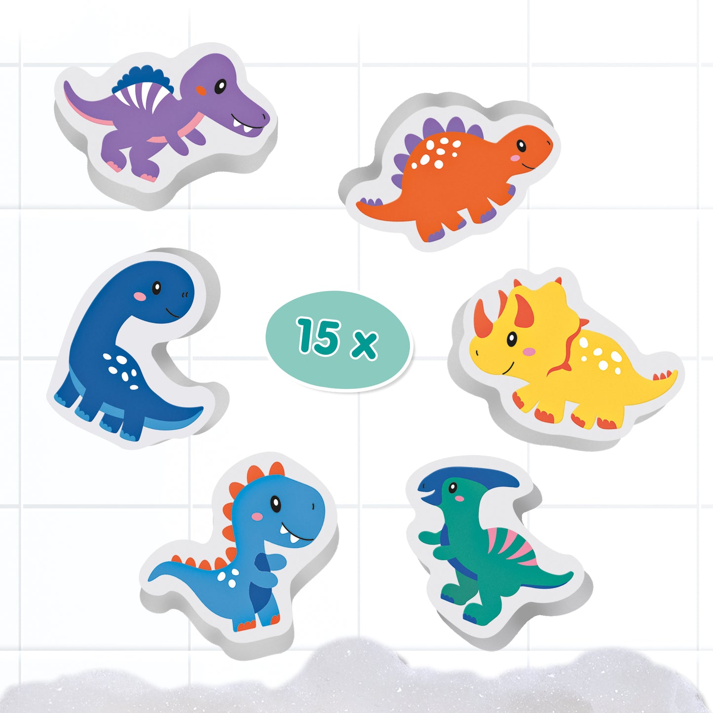 Badefigurer i skum - Dinoer