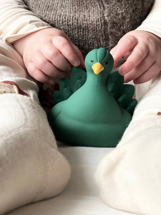 Badeand som påfugl - grøn