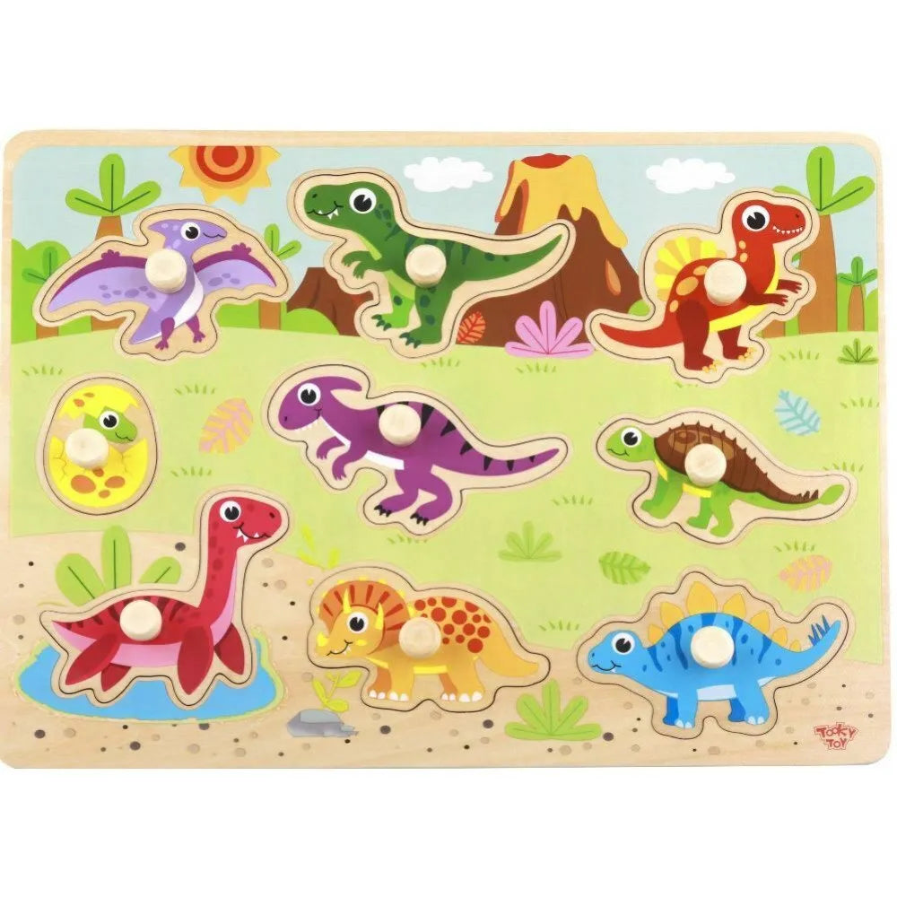 Knop-puslespil med dinosaurer