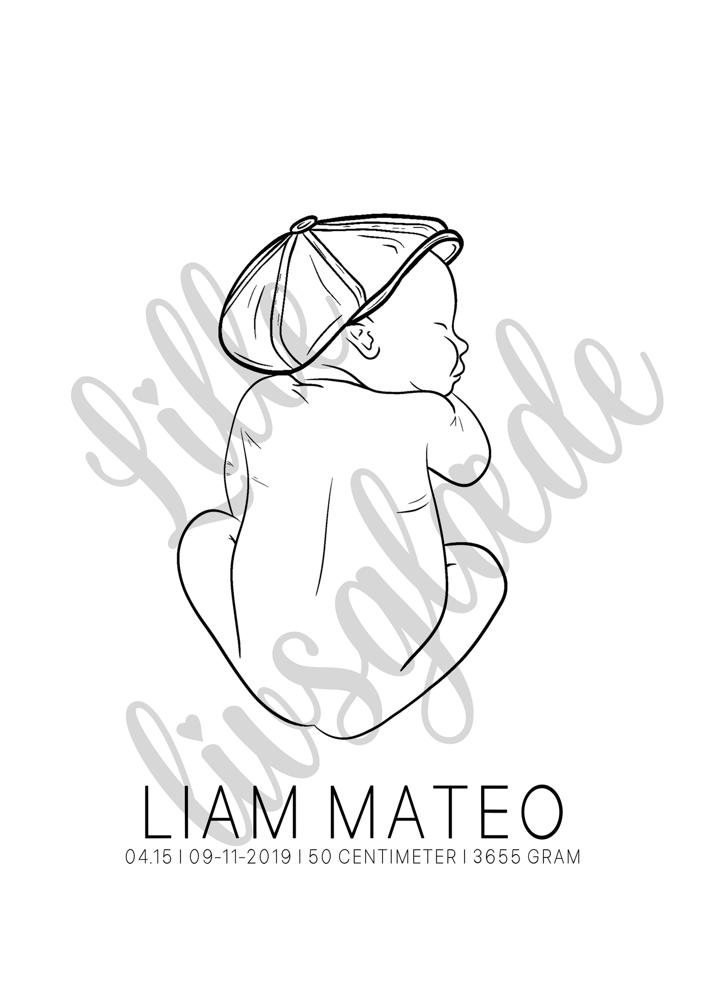 Sixpence Fødselsplakat A3