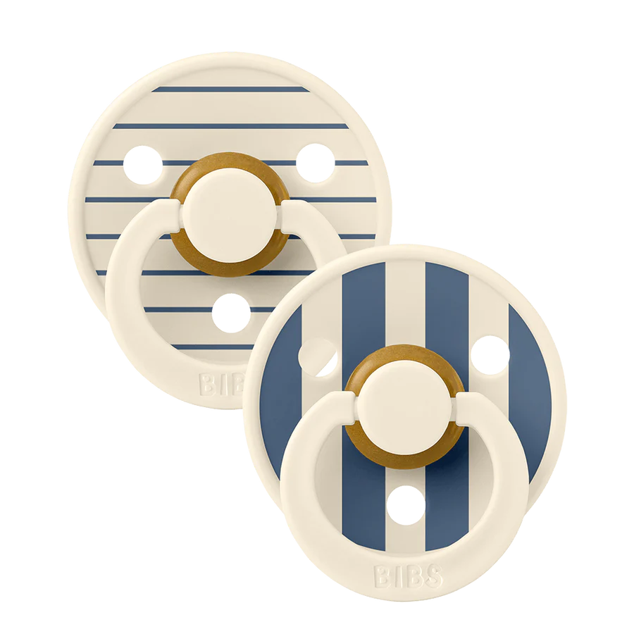 BIBS Studio Colour 2 Pack Pin - Ivory Steel Blue str 1