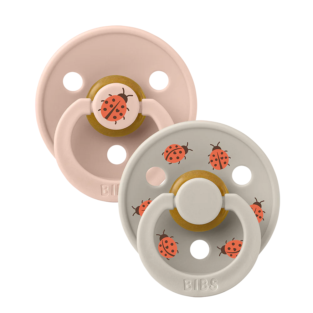 BIBS Studio Colour 2 Pack Ladybug - Blush/Sand