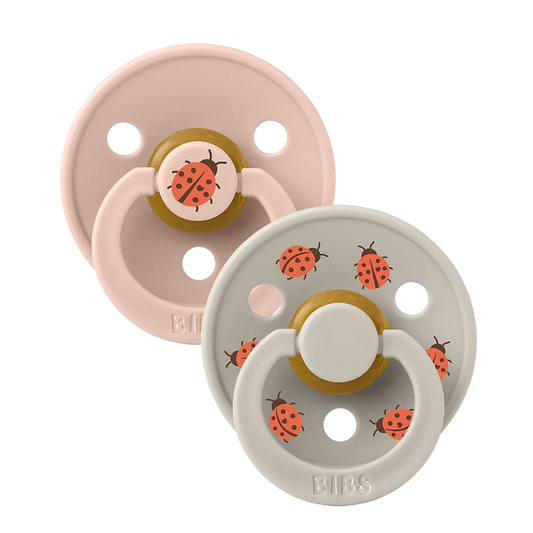 BIBS Studio Colour 2 Pack Ladybug - Blush/Sand