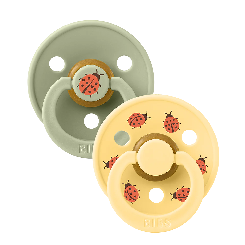 BIBS Studio Colour 2 Pack Ladybug - Sage/Pale Butter