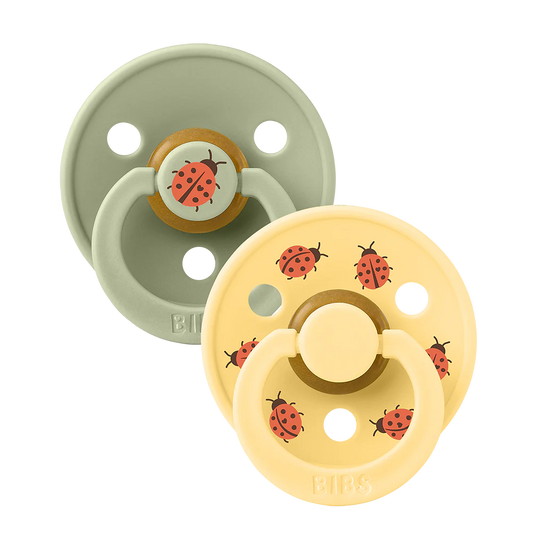 BIBS Studio Colour 2 Pack Ladybug - Sage/Pale Butter