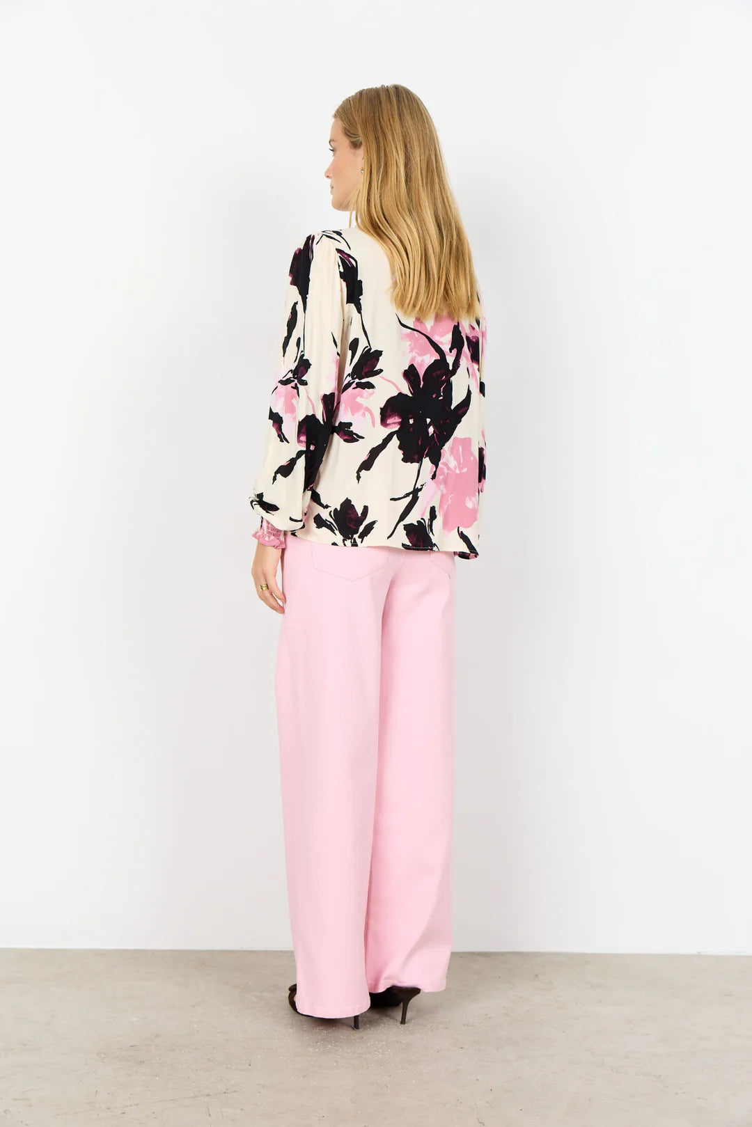 Jeans med vidde (lyserød)