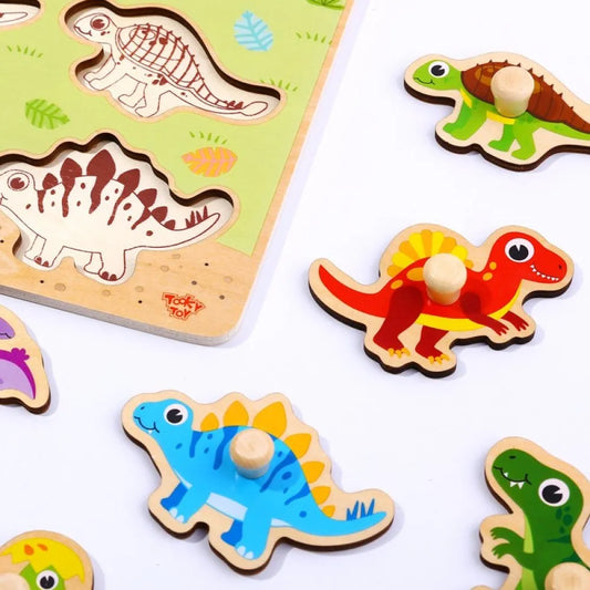 Knop-puslespil med dinosaurer