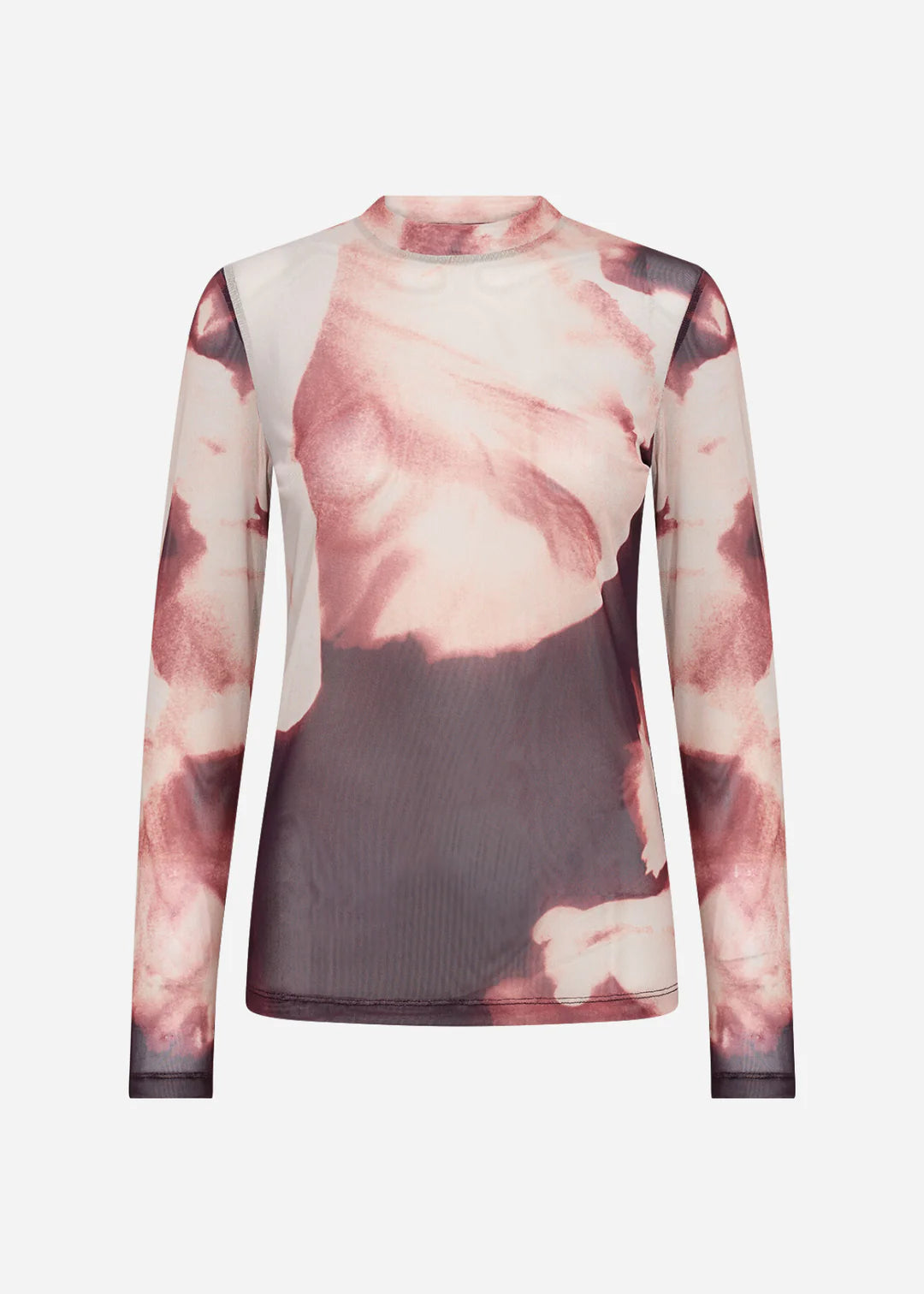 Mesh bluse med mønster