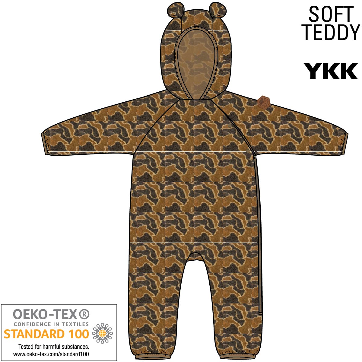 Teddy heldragt med mønster