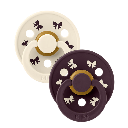 Colour Holiday Bow Sutter 2-Pak - Ivory/Plum