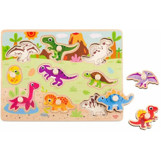 Knop-puslespil med dinosaurer